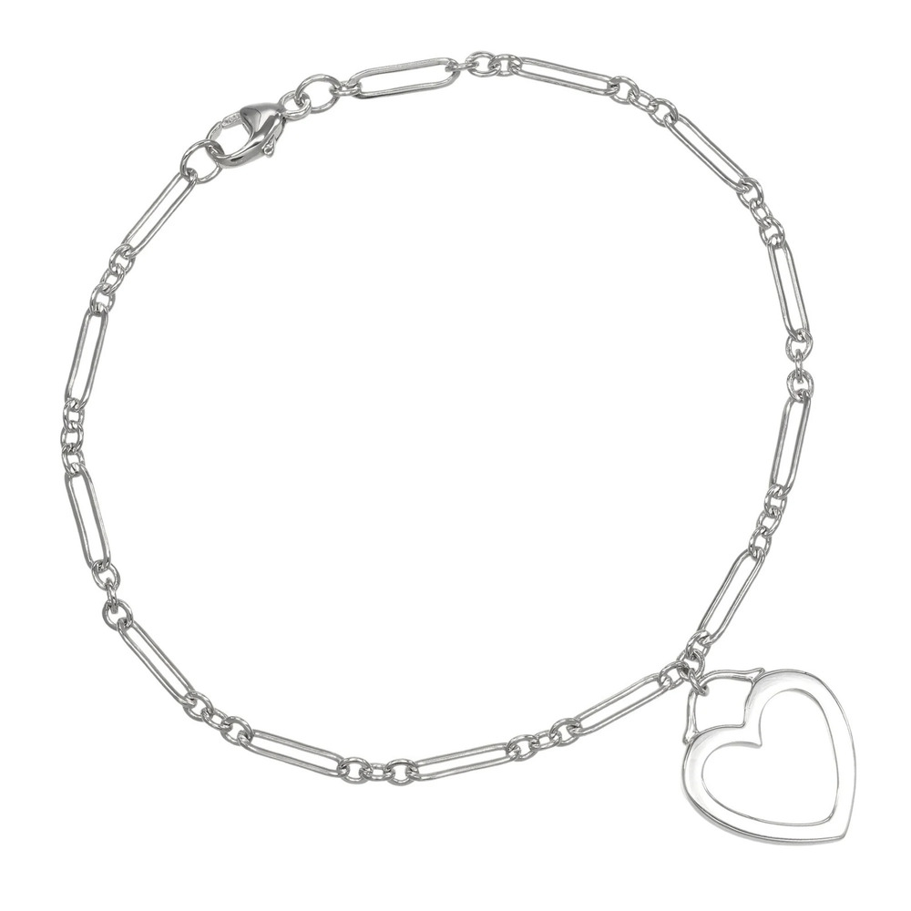 TIFFANY Authentic 18k Silver Heart Charm Bracelet